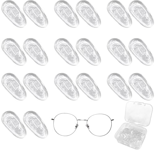 10 paires de plaquettes nasales pour lunettes, plaquettes nasales en silicone pour lunettes, plaquettes nasales antidérapantes pour lunettes, plaquettes nasales à pression pour lunettes de soleil