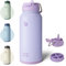 Bottle Bottle Insulated Water Bottle 950ml(32oz) Stainless Steel Sports Water Bottles with Straw Dual-use Lid Drink Flask Design for Gym with Pill Box (Light Purple)
