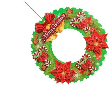 Weihnachtskranz Türhängerdekoration 35cm Papier Leicht Aufzuhängen