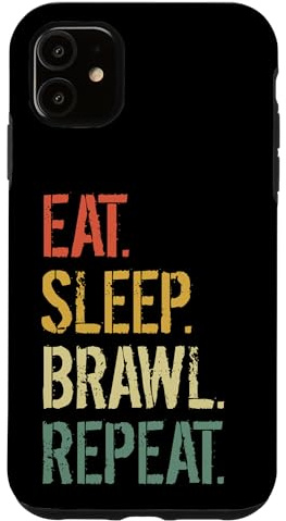 Eat Sleep Brawl Repeat Stars Lustiges Videospiel Hülle für iPhone 11