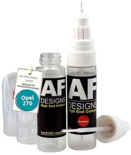 Alex Flittner Designs Lackstift für Opel SPEKTRALBLAU metallic 270 Klarlack schnelltrocknend Tupflack Autolack