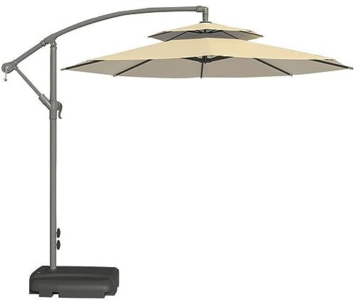 UHJKLA Gartensonnenschirm, Sonnenschirm, Gartenschirm, 9 Fuß, für Terrasse/Hof, Markttisch im Freien, mit Kurbel, wasserdichtes Polyester, Anti-Rutsch- und stabile Eisen