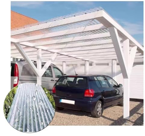 Klare Dachplatte,gewellte Dachplatten,transparente Dachplatte,Sonnendachziegel, GFK-Tageslichtplatte, isolierend, 1 mm dicke GFK-Tageslichtplatte, kann geschnitten werden(Color:12pcs,Size:0.9*2.0m/35*