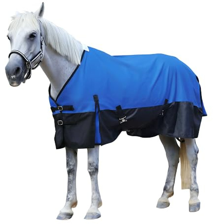 600D Regendecke Pferd, Leichte Wasserdichte Atmungsaktive Pferdedecke 0g | Reißfestes 600D-Material, Schützt vor Regen und Wind, Leichte Pferdedecke ohne Wärmefüllung für die Übergangszeit