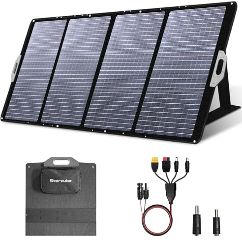Storcube Panel Solar Plegable 400W – Módulo Fotovoltaico/Cargador Solar para Estación de Energía Portátil y Generador Solar, Estanqueidad IP67, Panel Fotovoltaico Portátil