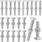 Tornillo Pernos Cabeza Tuercas Inoxidable - 20 Piezas M6x50mm/ M8x40mm Tornillos hexagonales 304 Acero Inoxidable/Tornillos Cabeza Plana con Tuercas de Brida para Maquinaria Industrial Decoración