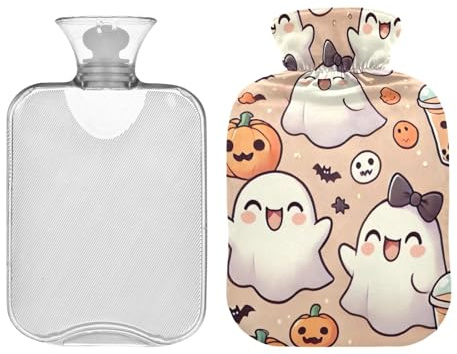 Süße Halloween-Wärmflasche mit weichem Bezug, 2 Liter Wärmbeutel für Schulterschmerzlinderung, Hot Bags