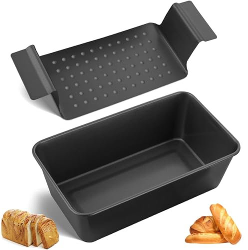 CBRAEXY Molde rectangular para pan, 24 x 14 x 6,5 cm, 2 unidades, juego de moldes rectangulares, se puede utilizar para hornear pasteles de carne, reutilización de acero inoxidable, molde de acero al