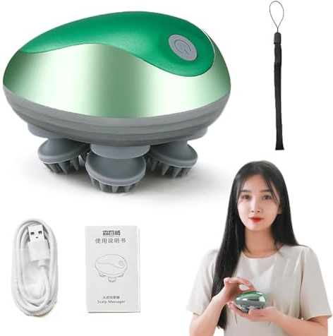 Masajeador eléctrico para la cabeza, masajeador automático del cabelludo | portátil portátil,Rascador de pelo portátil impermeable, rascador multifuncional portátil para uso
