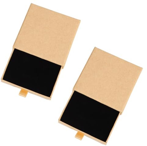 NECXON 2 Cajas de joyería Marrón, Caja de Regalo para Pulseras, brazaletes, Regalo de joyería Ideal para Anillos, aretes, Pulseras y más