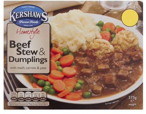 Kershaws Homestyle Beef Stew & Dumplings with Mash, Carrots & Peas 375g 375g x Pack of 3
