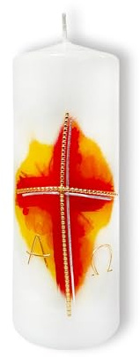 FRITZ COX Osterkerze 'Auferstehungskreuz', A&O, 15x6cm