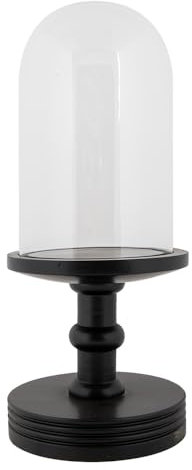 Clayre & Eef Glasglocke Ø 17x40 cm Schwarz Holz Glas