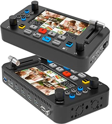 JOJIDE Multi-Camera Video Mixer Switcher Multifunctional Guide Broadcast Switching Station Panel Live Stream PTZ Camera Control 5.5inch,TV, Monitor, Projector