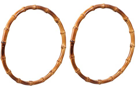 Manici in Legno di Bamboo per Borsa Donna, 2 Pezzi, Anelli Manico Borsa