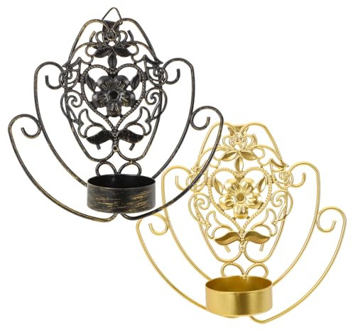 Hoement 2piezas Candelabro De Pared Metalico Candelabros Decorativos Soportes Para Velas Candelabros Modernos Candelabro De Pared Candelabro Para Velas Decoracion De Pared Candelabros De