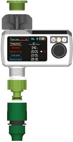 Arroseur solaire avec écran LCD, système d'irrigation automatique, capteur de pluie, étanchéité IP68