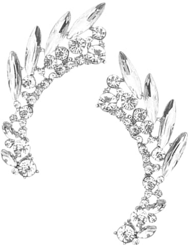 Warmhm Orecchini Donna Clip con Cristalli in Lega Argento, Leggeri e Facili da Indossare, Design Chic per Natale e Halloween, 1 Paio di Ear Cuff Eleganti