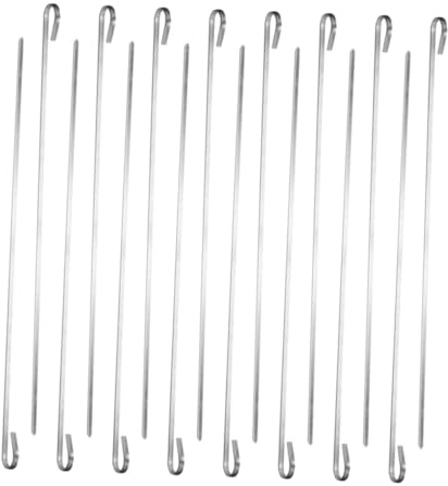 FONDOTIN 16 piezas Brochetas Inoxidable Planas y Reutilizables para Barbacoa Exterior Resistentes Altas Temperaturas para Pinchos Kebab y Verduras Barbacoas Familiares y Actividades al