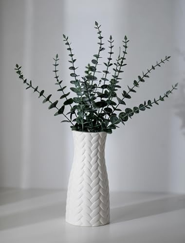 NUPTIO Ceramica Vaso Bianca per Fiori: 22cm Pampas Moderno Decorativi Vasi