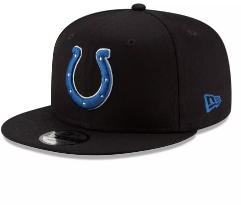 New Era NFL 9FIFTY Team Color Adjustable Snapback Hat Cap - One Size, Indianapolis Colts - Black Blue, One size