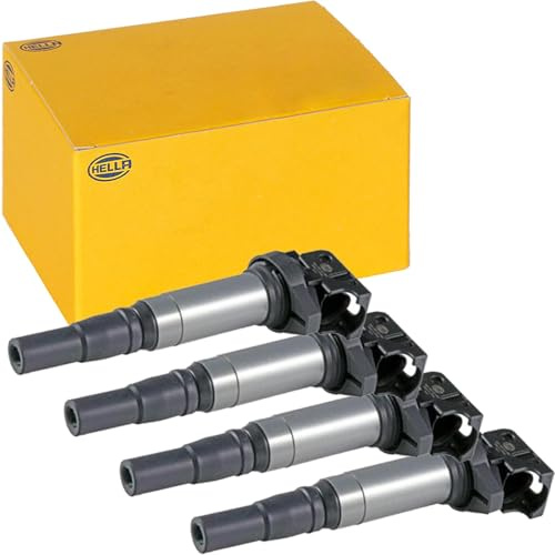 4x Hella Zündspule | 4x 5DA 358 057-001 passend für 1er F20 E87 3er E46 E90 X3 F25 Mini