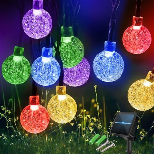 Nacvo Solar Lights Outdoor Garden,100LED 10M/33FT String Lights,Multi-Color | 8 Lighting Modes with Timer,IP65 Waterproof,Auto On/Off Solar Fairy Lights for Garden, Patio & Party Decor