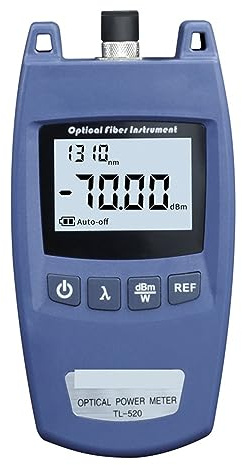 LLOOPK Tester fibra ottica, Misuratore di potenza ottica ad interfaccia universale Mini TL-520 alta precisione, tester attenuazione in fibra(TL-520A -70 to 10dBm)