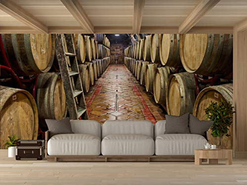 Vinilo Para Pared Bodegas Madera | Fotomural para paredes | Mural | Vinilo Decorativo |350 x 250 cm | Decoración comedores, salones, habitaciones