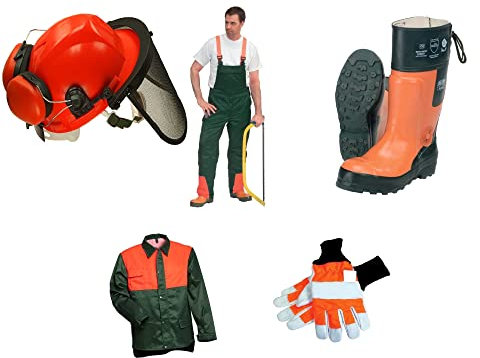5er Schnittschutz Set Schnittschutzhose Forst Jacke Beste Qualit?t Forsthelm und Schnittschutzhandschuhe