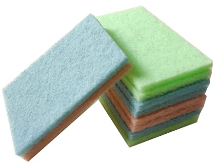 Spugna abrasiva, 40 pezzi Spugna di Pulizia cucina, Tampone riutilizzabile per la pulizia quotidiana del garage Cucina Bagno（Multicolore）