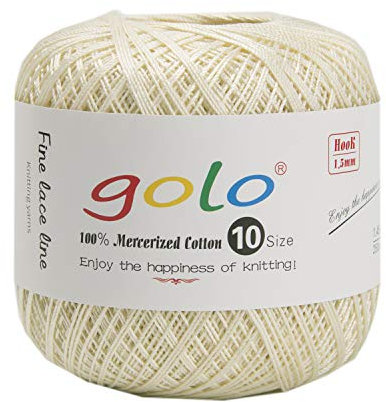 golo Häkelgarn Größe 10 für Handstrickgarn Crochergarn (Rice-804)