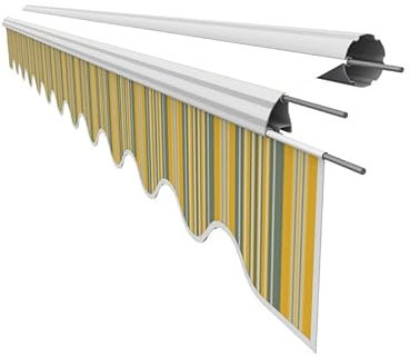 Leudus Markisen Volant Markisenbespannung Sonnenschutz Ersatzstoffe 4.35m*23cm SPD035 Sonnenmarkise fertig genäht