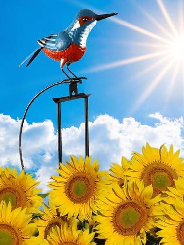 Pommerntraum ®| Windspiel Vogelwippe Gartenpendel Gartendeko Eisvogel Vogel | Vogelpendel Vogelskulptur Windmobile Terrassendeko Balkondeko Vogelmotiv Windornament Gartengeschenk Windspinner Gartenpoesie