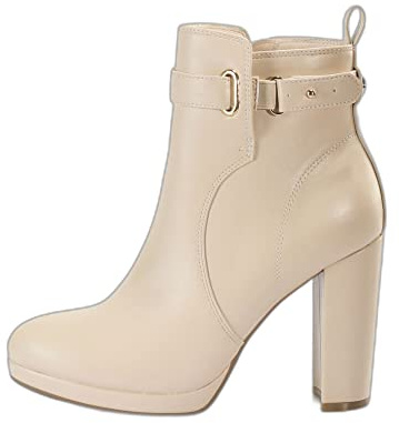 Buffalo Damen Stiefelette Audrina 2 Stiletto Ankle Boots High-Heels Beige 41 EU