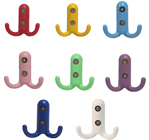 ImyHok Kids Coat Hook Colorful Wall Mount Cute Decorative Metal Closet Hooks for Hanging Towels Backpack Keys Decor Children's Room Nursery 8 Pack