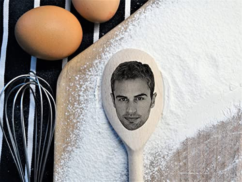 Personalised Theo James Wooden Spoon – Engraved 30cm Beech Spoon with Custom Text Handle