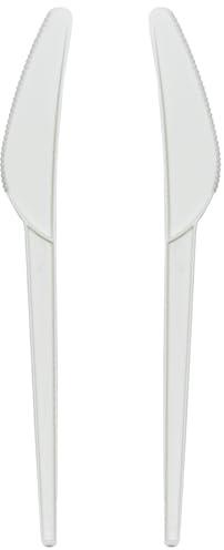 Ferrari Bio | Coltelli Imbustati in CPLA, 165 Mm, Confezione da 100 Pezzi, Posate Compostabili Ideali per Bar e Ristoranti