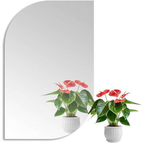 OMJMYY Spiegelfliesen Selbstklebend 30 x 40 cm Acrylspiegel HD Klebespiegel Dekospiegel Klebespiegel für Die Wand 2 mm Verdickte Rahmenlos Spiegel Groß für Schule Wohnzimmer Badezimmer Schlafzimmer