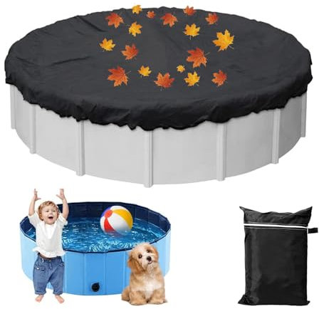 Schutzhülle Abdeckplane für Pool, Wasserdicht Poolabdeckung Rund für den Garten für Kleinen Frame , 210D Oxford Winter Sommer Solar Abdeckung für Pool für Hund und Kinderpool (Size:12FT(366*20CM),Colo