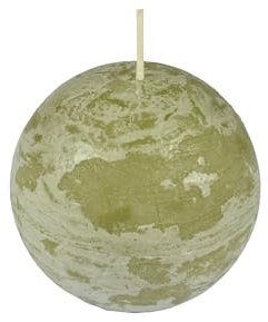 Homéa, Bougie Boule D7,5 x H7 cm Rustique Coloris Tilleul