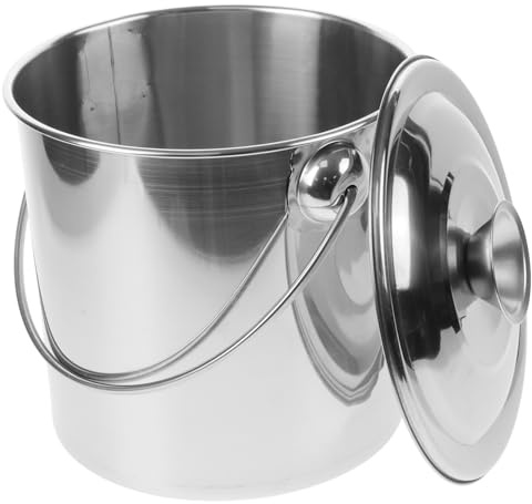 Sosoport Seau à Lait Avec Couvercle Seau à Lait Acier Inoxydable Avec Poignée Pour Maison Camping