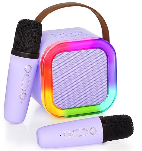 Karaoke Machine for Kids Adults, Karaoke Toys Gifts for Girls Boys, Portable Bluetooth Speaker with Wireless Microphone, Birthday Gifts for Girls Boys Ages 4, 5, 6, 7, 8, 9, 10, 12+ Years Old(Purple)