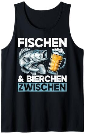 Fischen & Bierchen Zwischen Angler Bier Fischer Fischerhut Tank Top