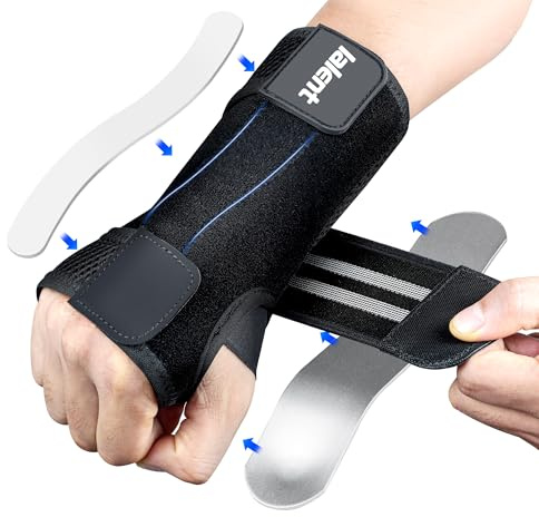 Lalent Karpaltunnel-Handgelenkbandage mit Metallschiene, Stabilisator, Handgelenkschiene für Männer und Frauen, Handstütze bei Arthritis, Sehnenentzündung, Verstauchungen, Schmerzlinderung, RSI,