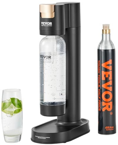 VEVOR Máquina para Hacer Agua con Gas, Máquina para Hacer Refrescos para Carbonatar en el Hogar, Kit de Inicio de Agua con Gas, Compatible con Cilindro de CO₂ de 60 Litros con Rosca Convencional