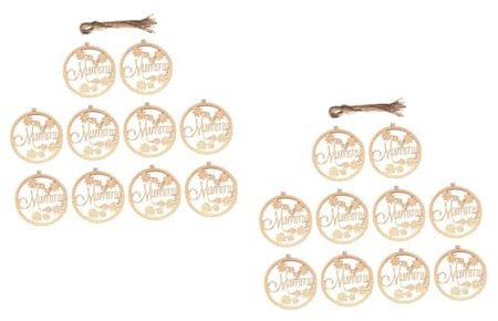 Lurrose 20pcs Hanging Decoration Wooden Stands for Display Ornaments Plain Baubles Decor