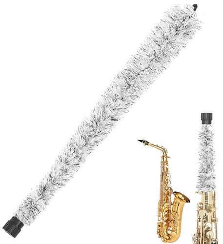 Peosaard Alt-Saxophon-Reinigung, Altaxa-Pad-Sparpinsel mit Gummispitze, ultraabsorbierende Baumwoll-Sax-Reinigung und Pflegekit mit Nicht rutschem Griff für Alt SAX/21-Zoll