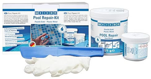 WEICON Kit de réparation pour piscine, carrelage et mosaïque - Durcissement rapide même sous l'eau