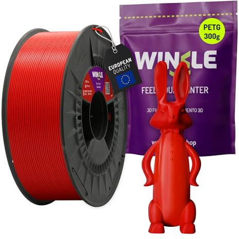 WINKLE PETG Filament 1.75mm Teufelsrot, 300g Spule, 3D Drucker Filament Kompatibel mit FDM Druckern, 3D-Druckmaterialien, Maßgenauigkeit +/- 0.05mm, Schlagfest, Leicht zu Bedrucken